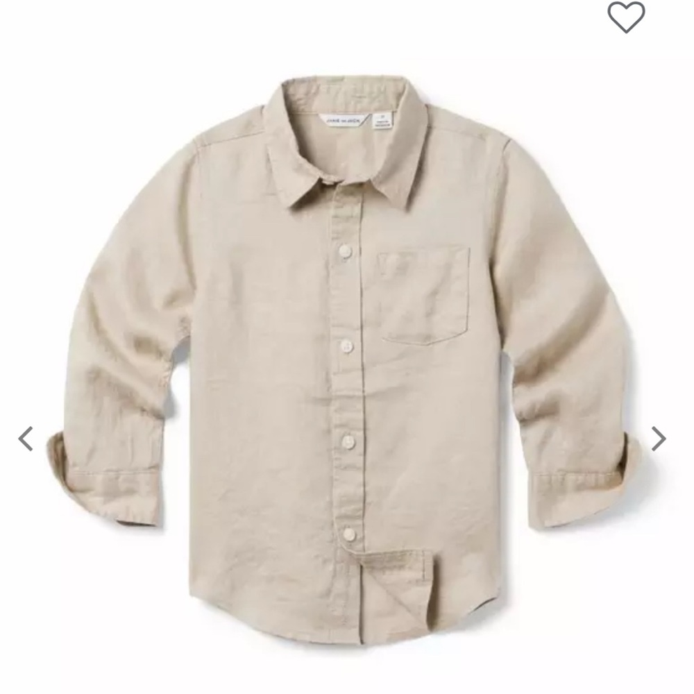 Janie and Jack Beige Button-Down Shirt